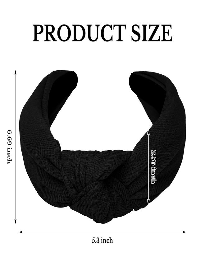 ACO-UINT Black Headbands for Women Knotted Head Bands, Large Head Bands for Women's Hair Wide Headband, Thick Headband Womens Fashion Head Band Hair Accessories for Women - Image 2